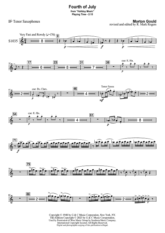 Fourth of July - Bb Tenor Sax