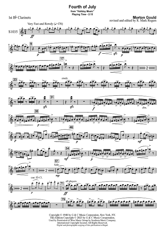 Fourth of July - Bb Clarinet 1