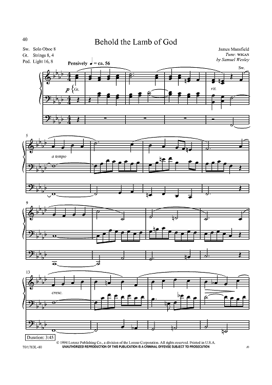 Behold the Lamb of God