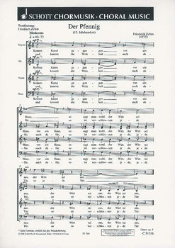 Der Pfennig (The Penny) - Choral Score