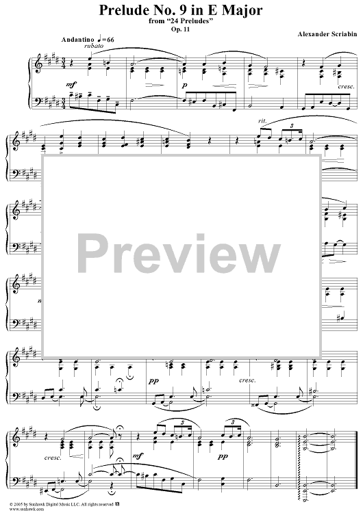 Prelude No. 9 in E major
