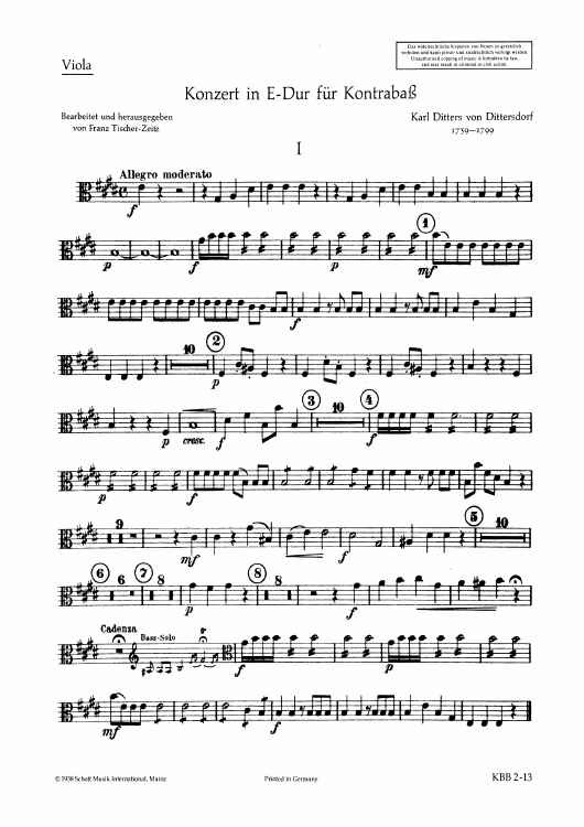 Concerto E Major - Viola