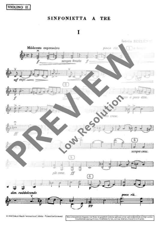 Sinfonietta a tre - Violin II