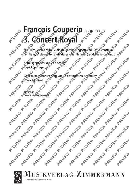 Troisième Concert Royal - Score and Parts