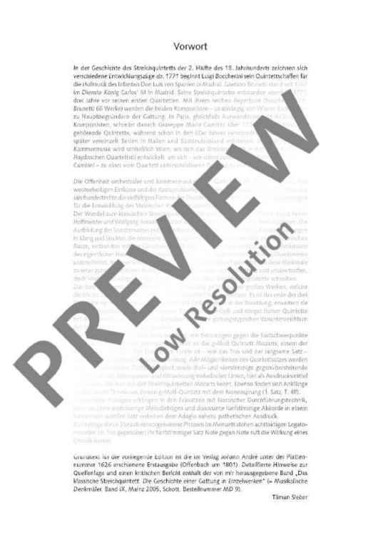 String Quintet G minor - Score and Parts