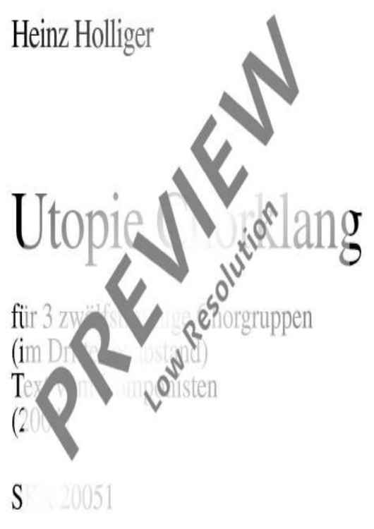 Utopie Chorklang - Choral Score