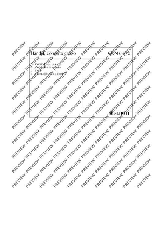 Concerto grosso in G major - Set of Parts