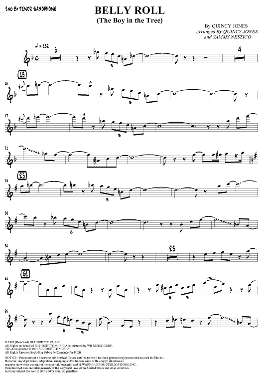 Belly Roll (The Boy in the Tree) - Tenor Saxophone 2