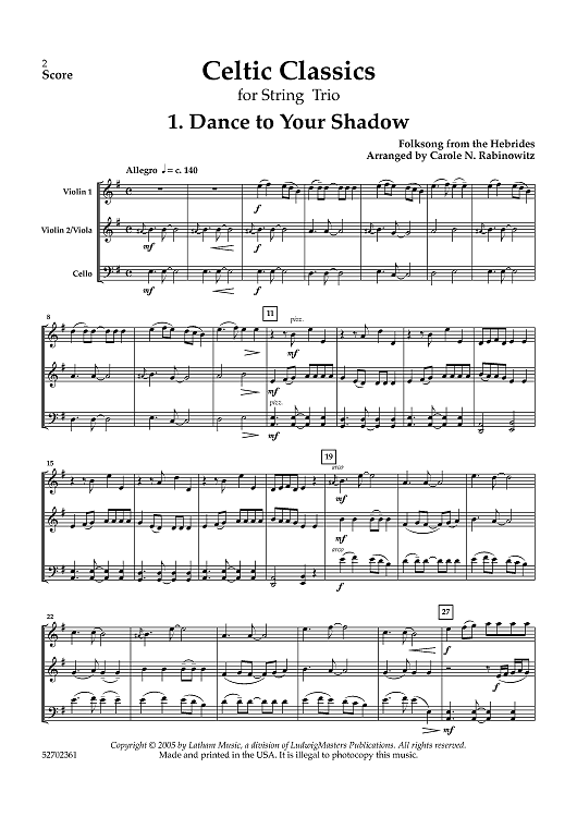 Celtic Classics - for String Trio - Score