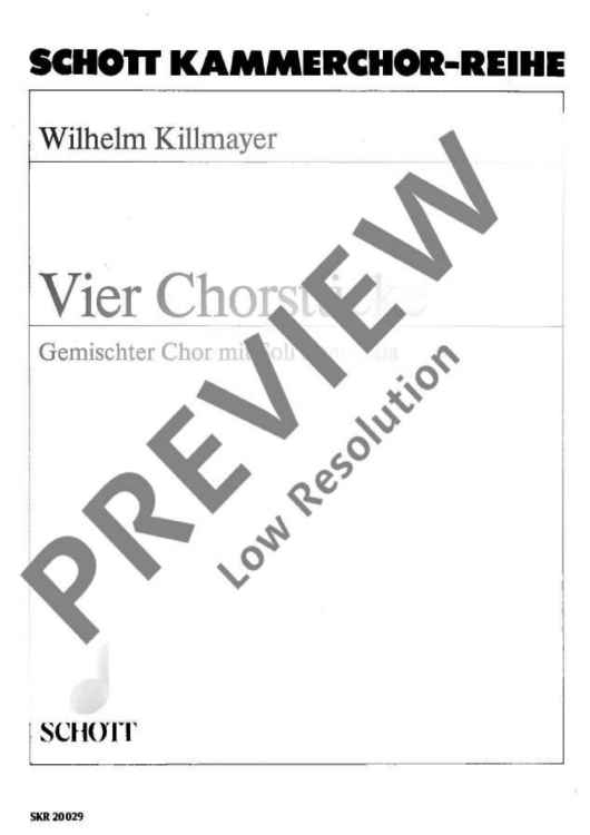 Vier Chorstücke - Choral Score