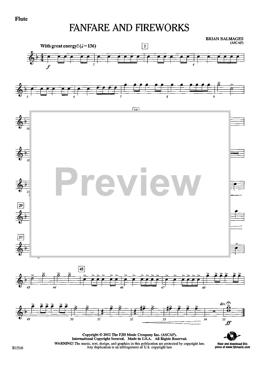 Fanfare and Fireworks - Flute