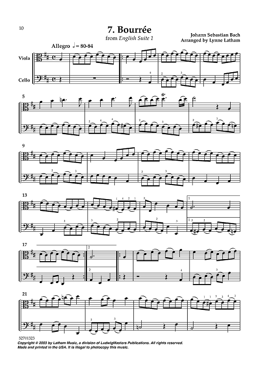 Bourrée - from English Suite 1