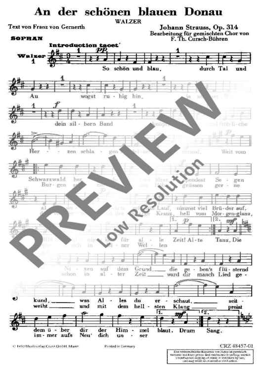 An der schönen blauen Donau - Soprano