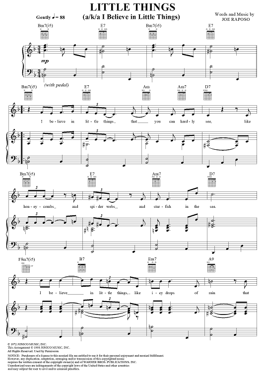 Little Things (a/k/a I Believe in Little Things)