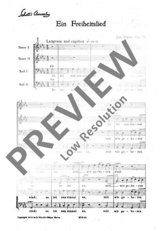 Ein Freiheitslied - Choral Score
