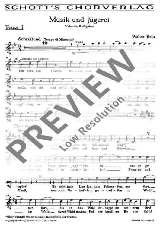 Musik und Jägerei - Tenor I