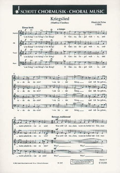 Kriegslied - Choral Score