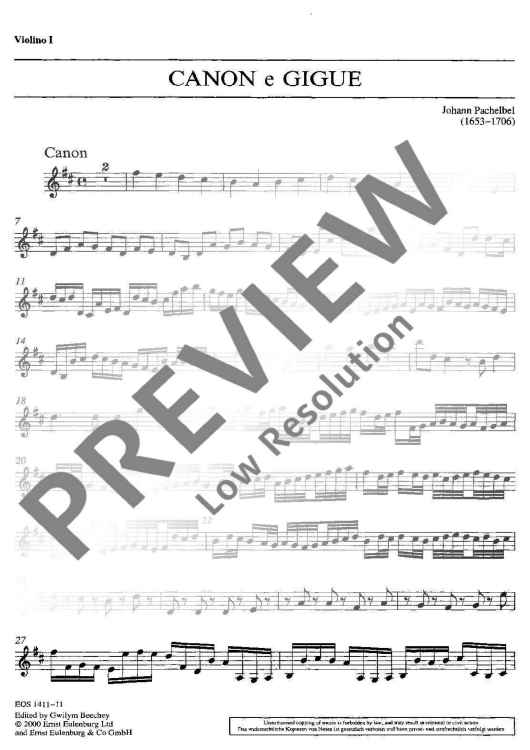 Canon e Gigue - Violin I