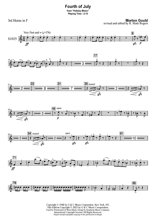 Fourth of July - F Horn 3