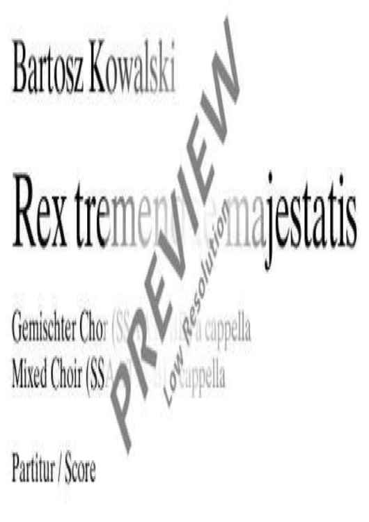 Rex tremendae majestatis - Choral Score