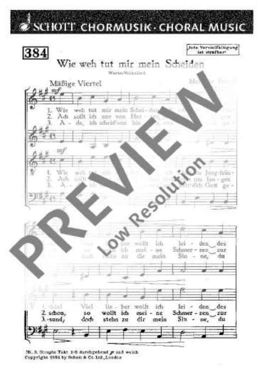 Wie weh tut mir mein scheiden - Choral Score