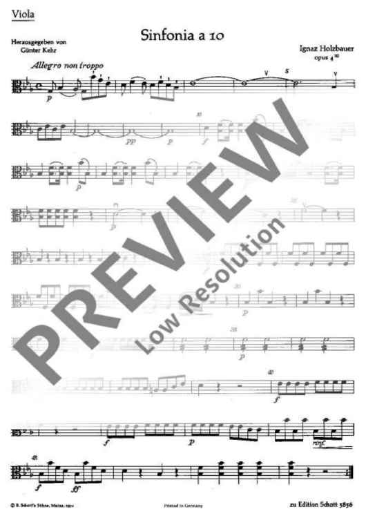 Symphony A 10 in E flat major - Viola