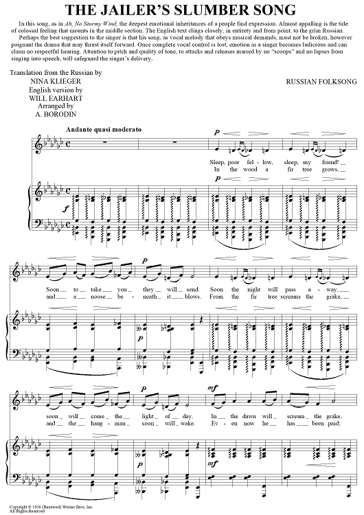 The Jailer’s Slumber Song