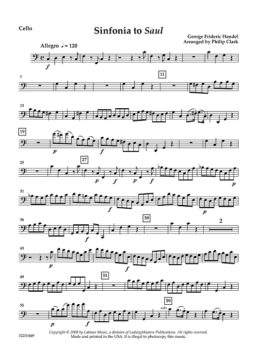 Sinfonia to Saul - Cello