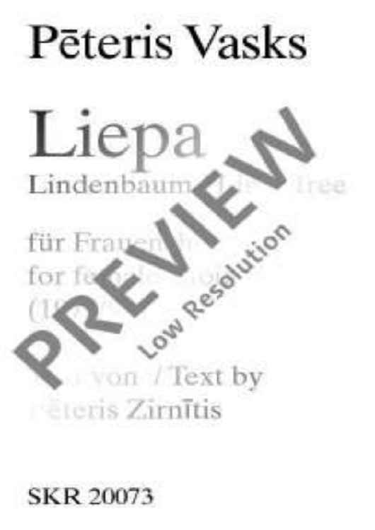 Liepa - Choral Score