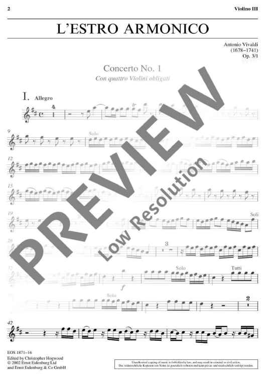 L'estro Armonico - Volin Iii