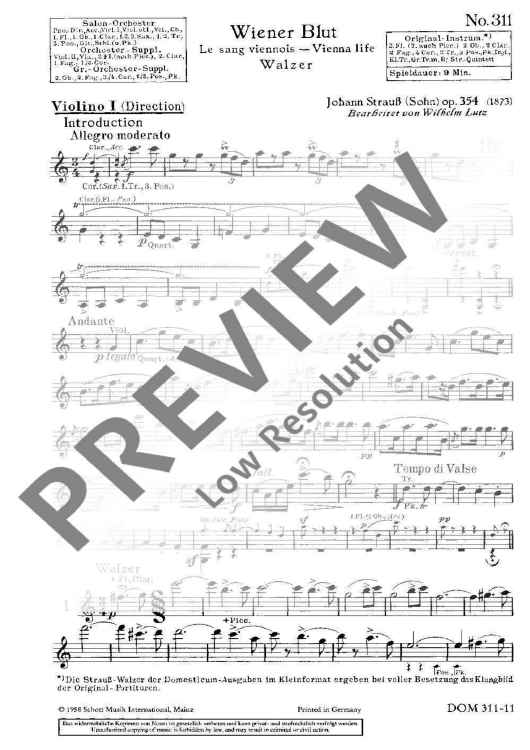 Wiener Blut - Violin I