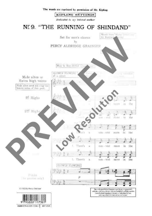 The Running of Shindand - Choral Score