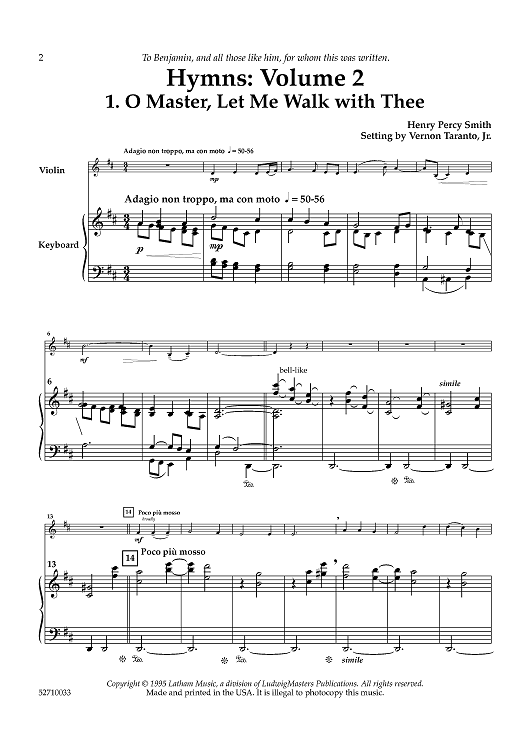 Hymns: Volume 2 for Violin and Piano