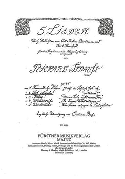 Five Songs to Poems by Otto Julius Bierbaum and Karl Henckell in F major