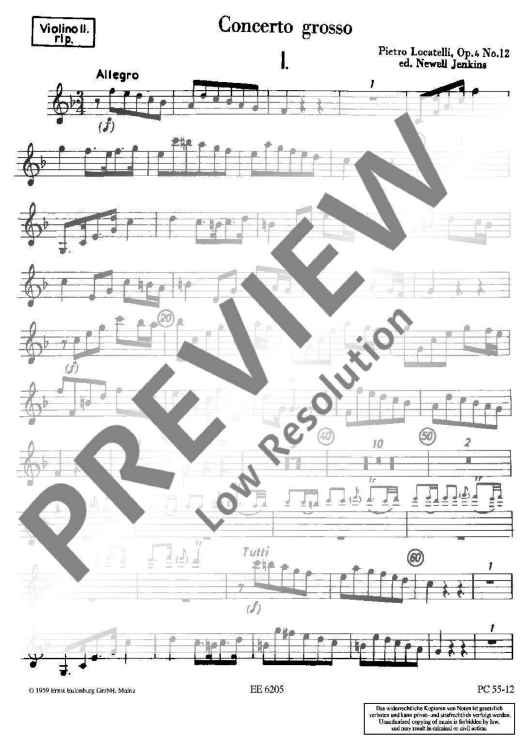 Concerto grosso F major - Violin Ii Rip.