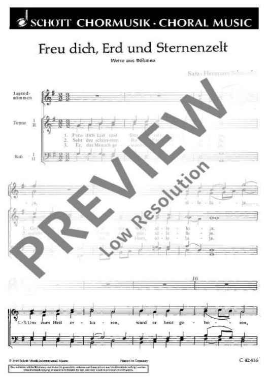 Fünf Weihnachtslieder - Choral Score