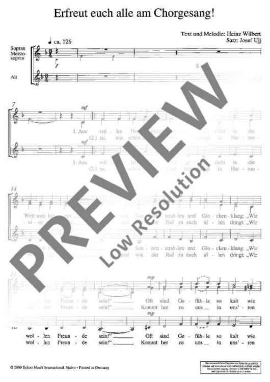 Erfreut euch alle am Chorgesang! - Choral Score