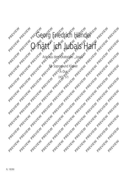 O hätt' ich Jubals Harf in A major