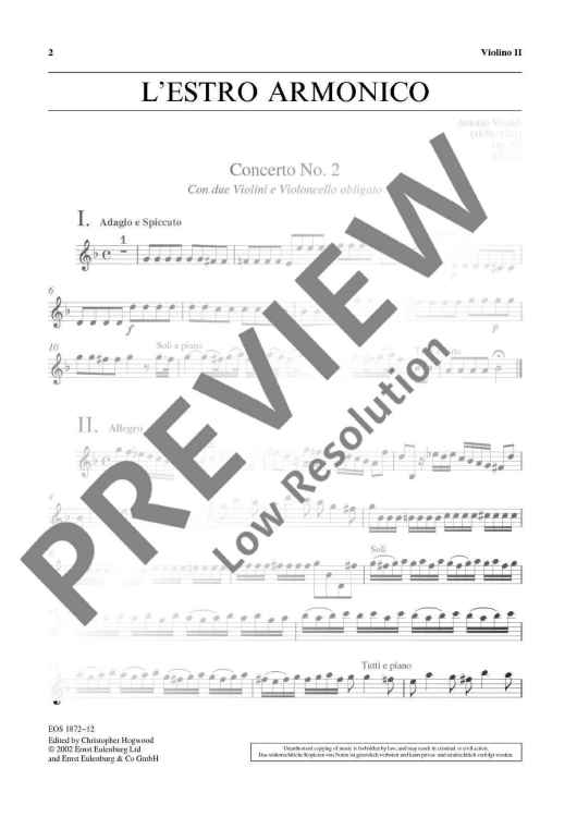 L'estro Armonico - Violin II