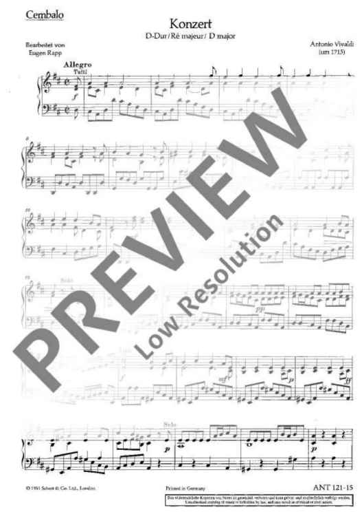 Concerto D Major - Harpsichord