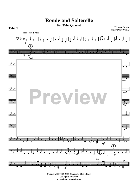 Ronde and Salterelle - Tuba 2