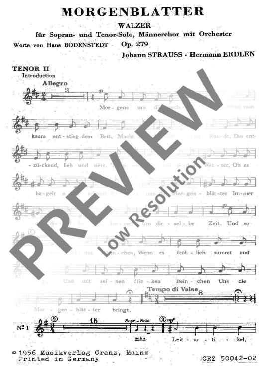 Morgenblätter - Tenor Ii