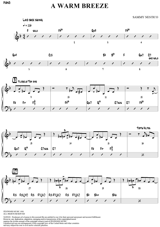 BB楽譜「AFTER THE RAIN」SAMMY NESTICO（絶版） Sammy Nestico by