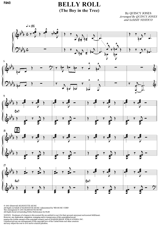 Belly Roll (The Boy in the Tree) - Piano