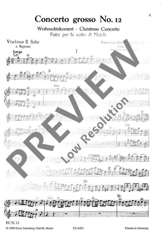 Concerto grosso C Major - Violin Ii Solo/rip.