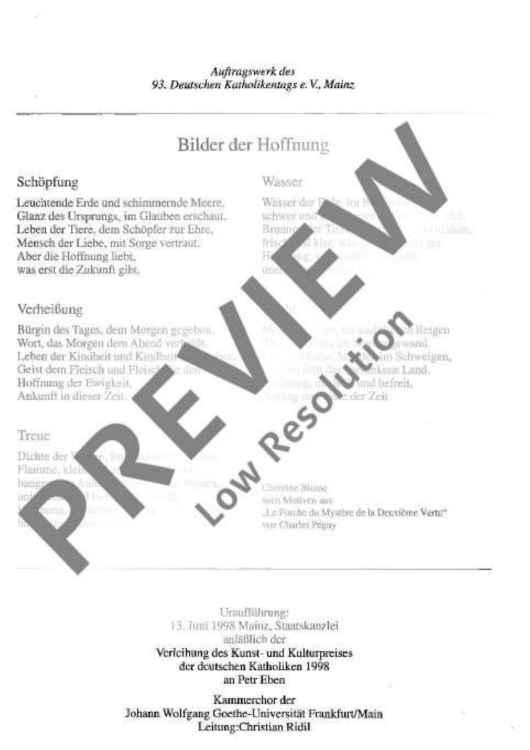 Image of Hope - Choral Score