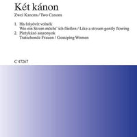 Két kánon - Choral Score