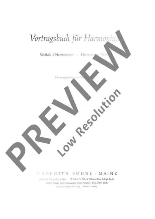 Vortragsbuch für Harmonium