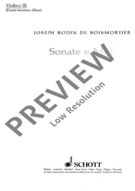 Sonata e minor - Violin Iii