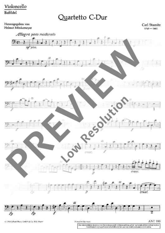 Quartet C major - Cello